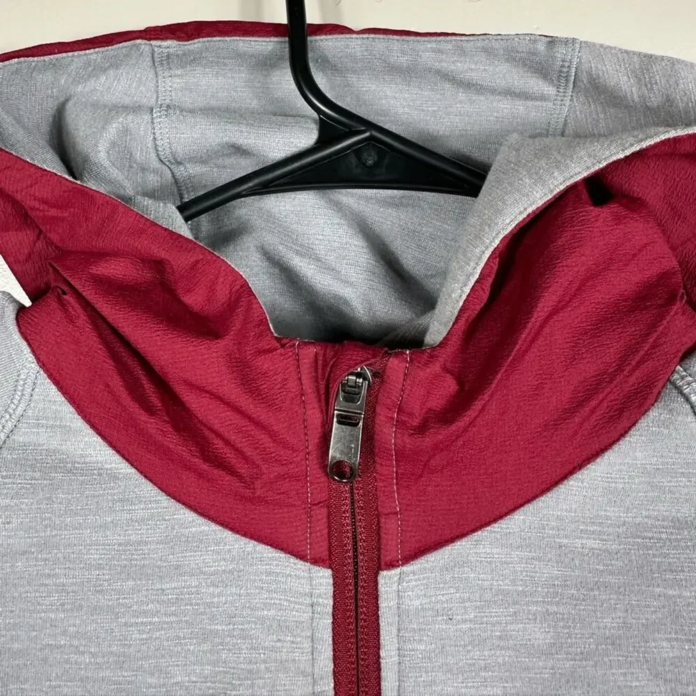 Lululemon Men’s City Sweat Hoodie Jacket in Heathered Grey / Red Hood - Medium